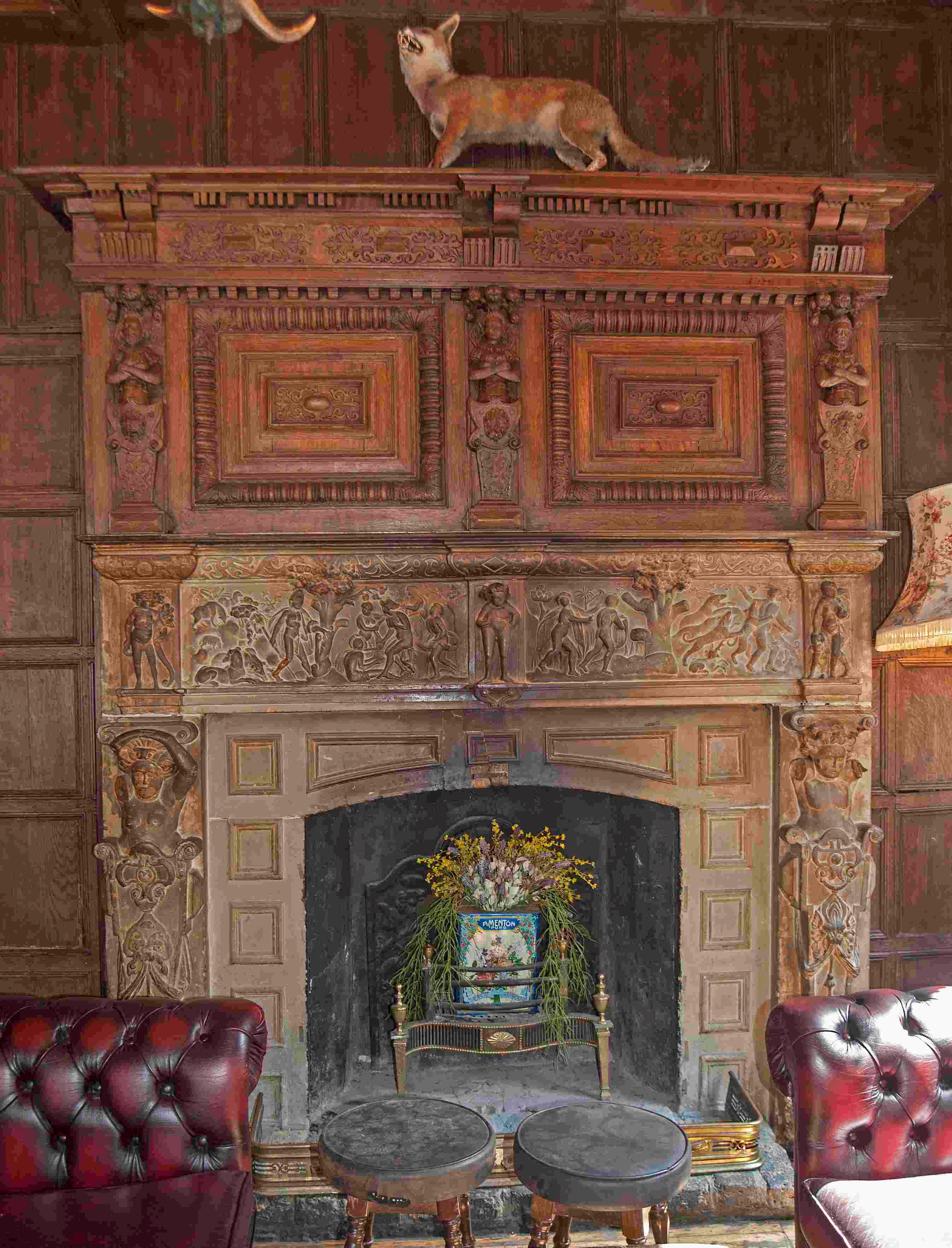 Old Queens Head - fireplace.  by Mick Slaughter. Published on 